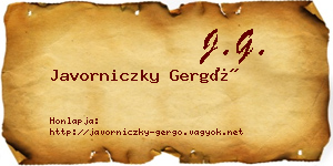 Javorniczky Gergő névjegykártya