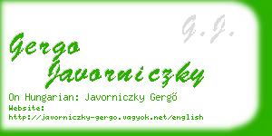 gergo javorniczky business card