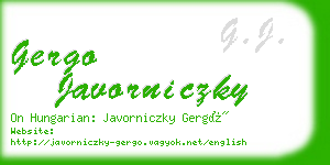 gergo javorniczky business card